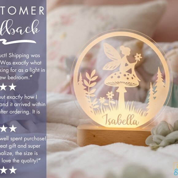 Fairy Night Light – Personalized LED Fantasy Room Decor - Picture 7 of 8